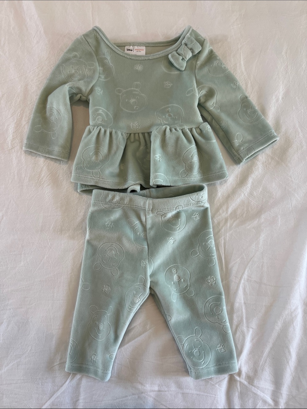 Disney Mint Green Peplum Top and Leggings Set